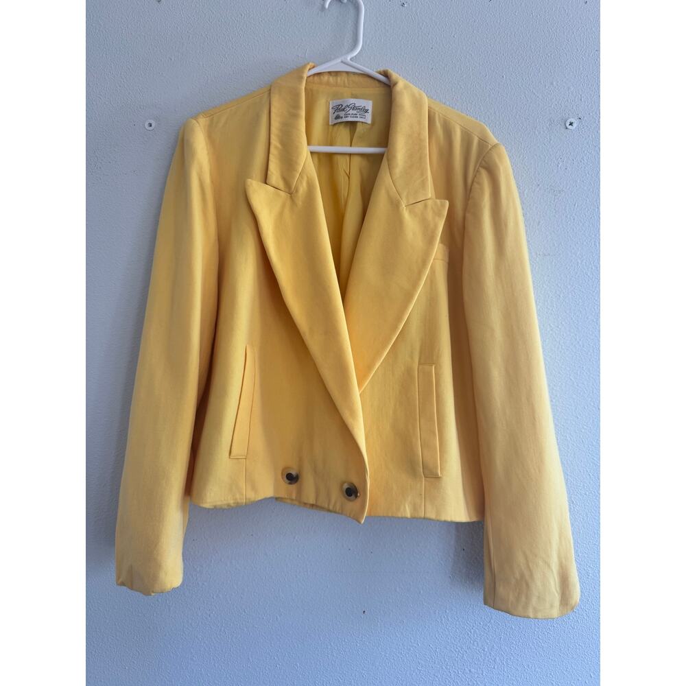 Vintage Paul Stanley 100% Wool Bright Yellow Cropped Jacket